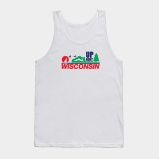 Wisconsin License Plate Up Nort' Funny Up North Tank Top